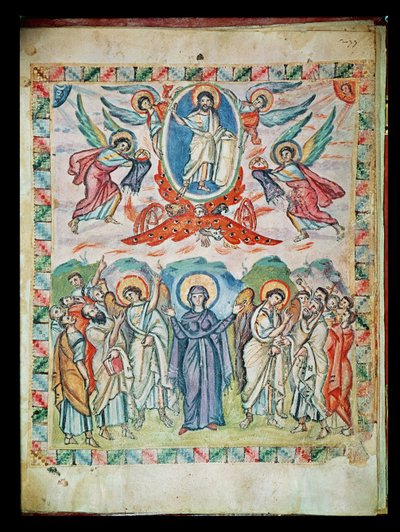 Ms Plt 1 56アセンション、ラーブラ福音書、586年 作： Byzantine School